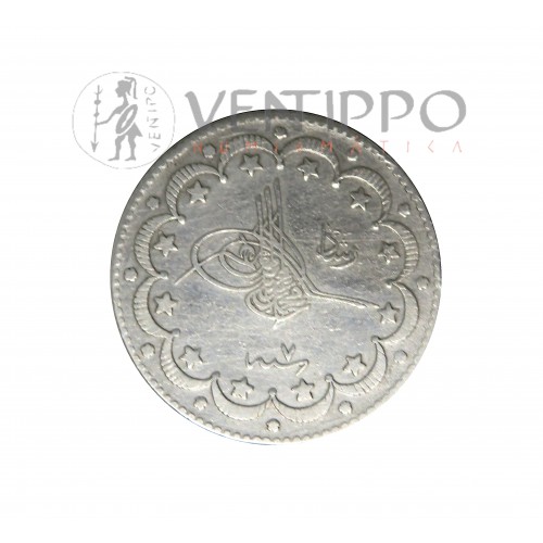 Imperio Otomano, 10 kurus plata, 1915 Mehmed V, MBC+