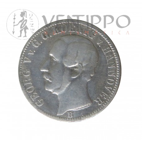 Hannover, 1/6 Vereins Thaler Plata, 1860 Jorge V