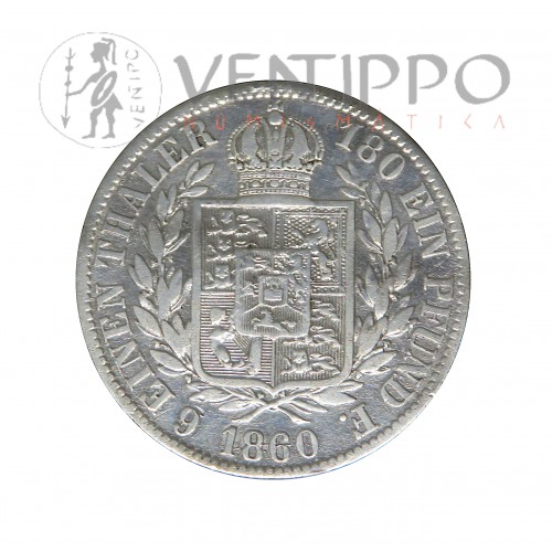 Hannover, 1/6 Vereins Thaler Plata, 1860 Jorge V