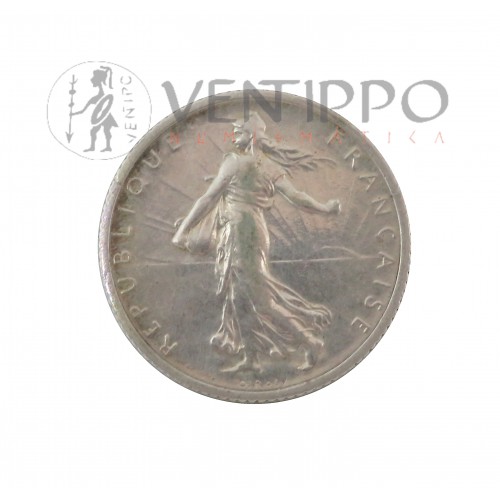 Francia, 1 Franc Plata ( 4,98 grs ley 835 mls ) Semeuse, 1917 EBC