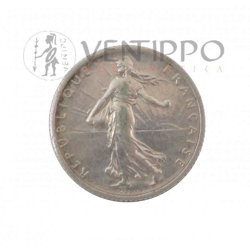 Francia, 1 Franc Plata ( 4,98 grs ley 835 mls ) Semeuse, 1917 EBC