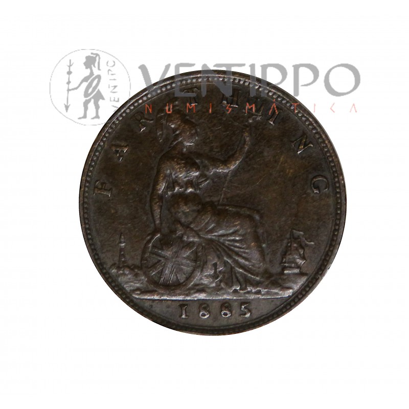 Gran Bretaña, Farthing 1885, Reina Victoria, MBC+
