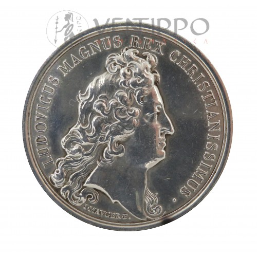 Francia, Medalla de Plata, 1680 ( 1880 ) Inauguración Versalles, EBC+