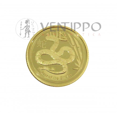 Australia, 15 $ Oro ( 3,135 grs. ley 9999 mls ), Serie Lunar II, Año de la Serpiente, 2013, Proof
