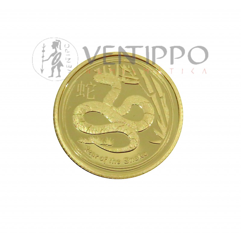 Australia, 15 $ Oro ( 3,135 grs. ley 9999 mls ), Serie Lunar II, Año de la Serpiente, 2013, Proof