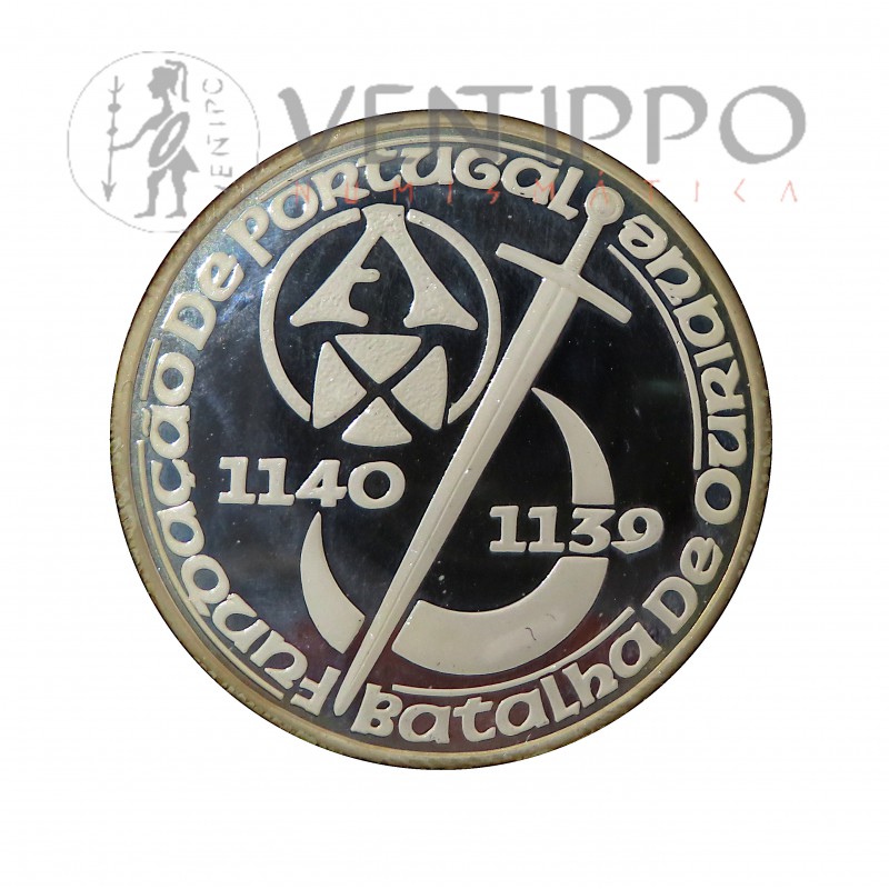 Portugal, 250 Escudos Plata, 1989, Proof 850 Aniversario Fundación de Portugal