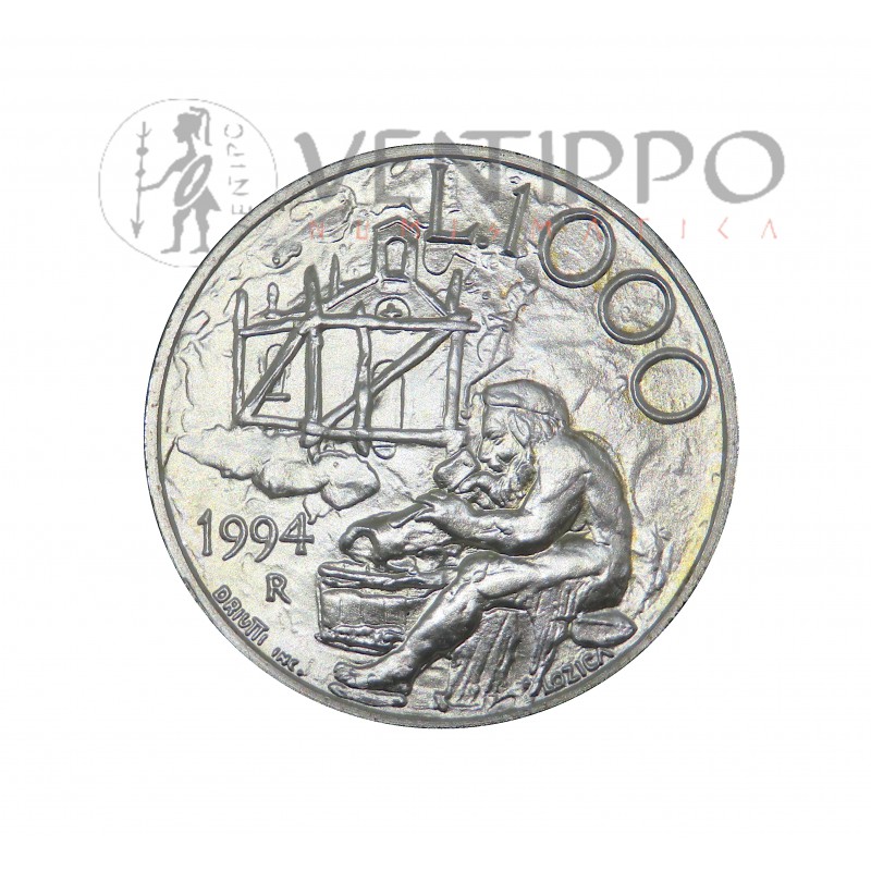 San Marino, 1000 Liras Plata, 1994, fundación primera iglesia San Marino, FDC