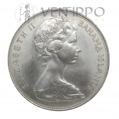 Bahamas, 5 $ Plata, 1969, Elizabeth II, FDC.
