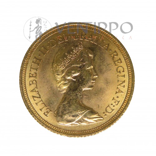 Gran Bretaña, One Sovereign Oro ( 7,99 grs. ley 917 mls ) Elizabeth II, 1974, SC-