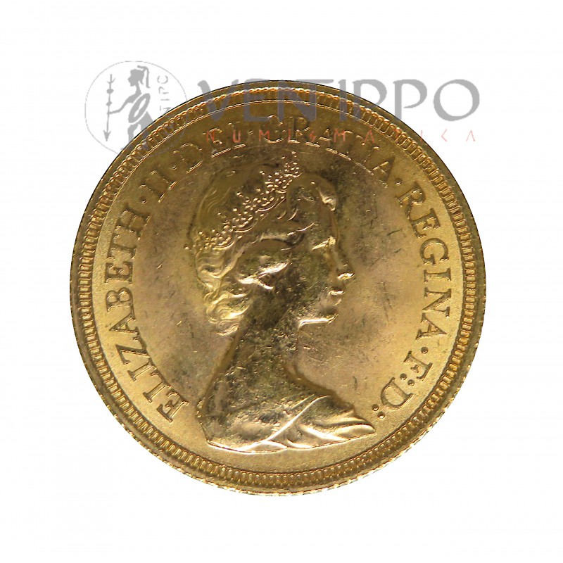 Gran Bretaña, One Sovereign Oro ( 7,99 grs. ley 917 mls ) Elizabeth II, 1974, SC-