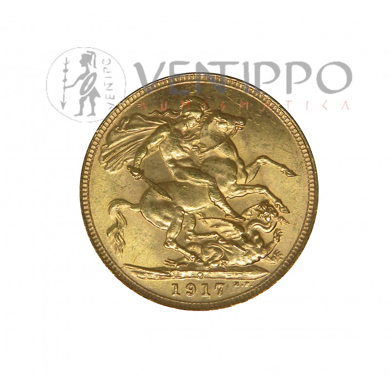 Australia, One Sovereign Oro ( 7'99 gramos ley 917 mls ) Jorge V, 1917, EBC