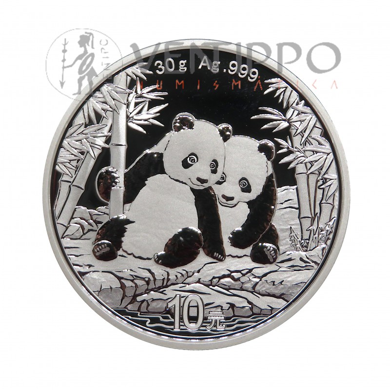 China, 10 Yuan Plata ( 30 grs, ley 999 mls ) Panda 2026, BU