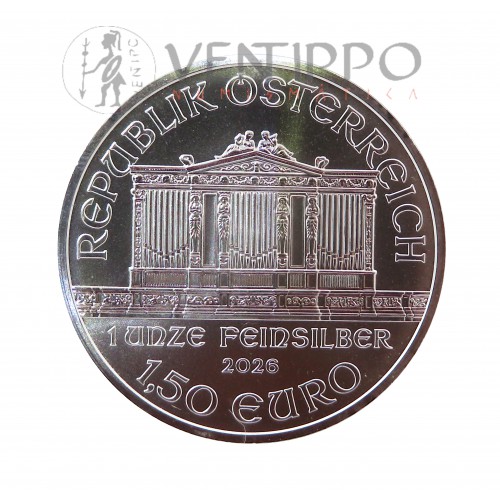 Austria, 1'5 € Plata ( 1 OZ 999 mls ) Filarmónica 2026, BU