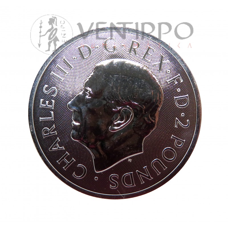 Gran Bretaña, 2 Pounds Plata ( 1 OZ 999 mls ) Conde Drácula, 2025, BU