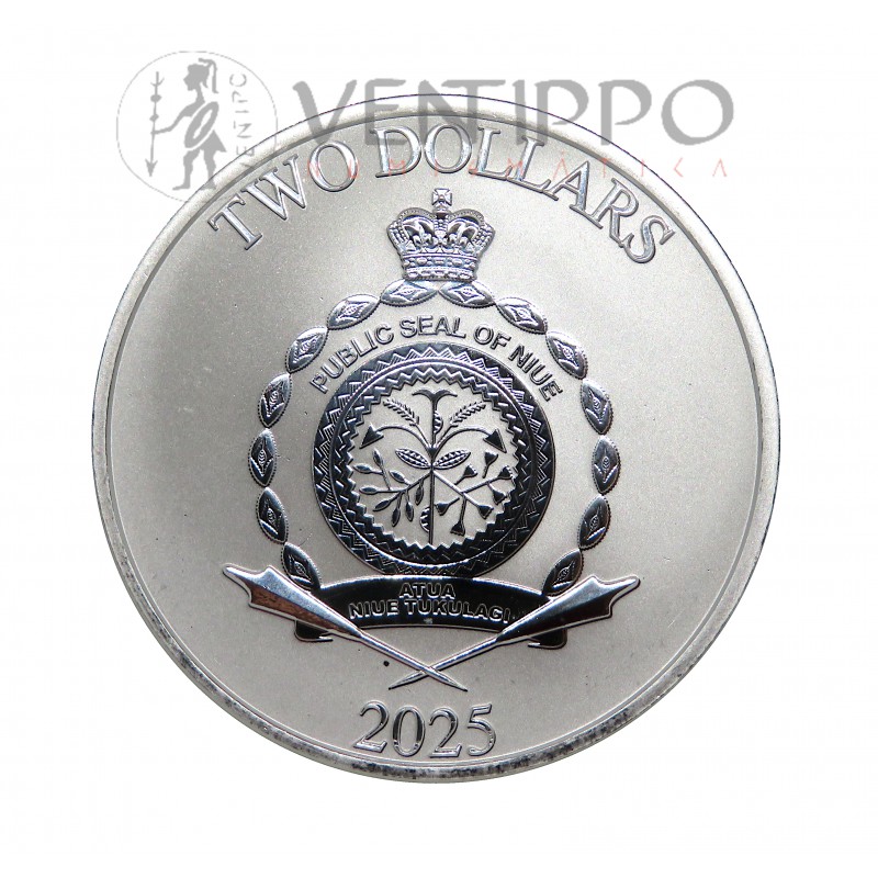Niue, 2 $ Plata ( 1 OZ  ley 999 mls ) Princesa Leia, 2015, BU
