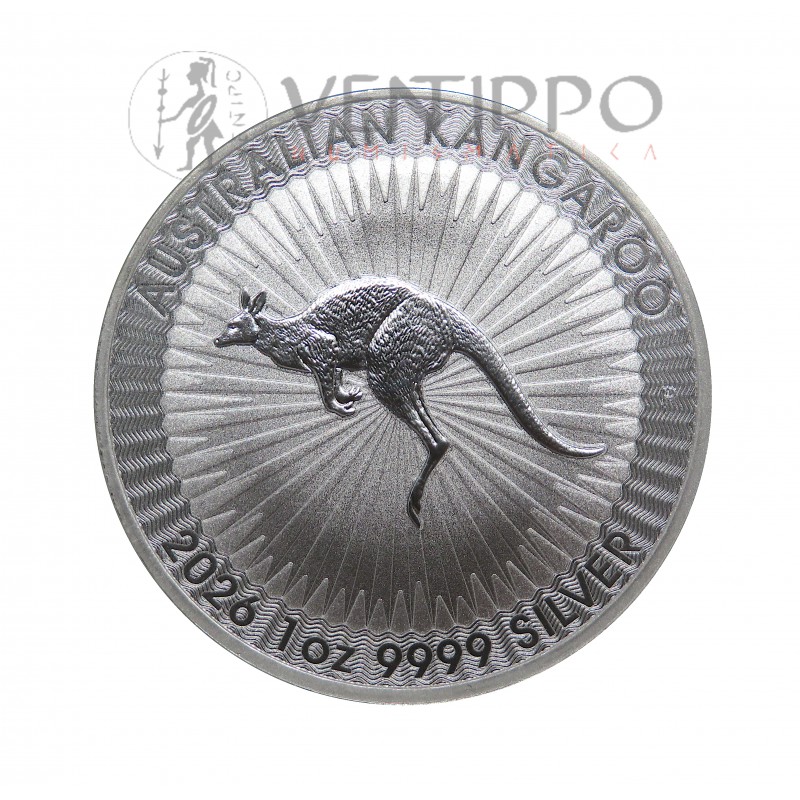 Australia, Dollar Plata ( 1 OZ ley 9999 mls ) Canguro Perth 2026, BU.