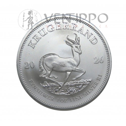 Sudáfrica, Krugerrend Plata ( 1 OZ ley 999 mls ) 2026, BU.