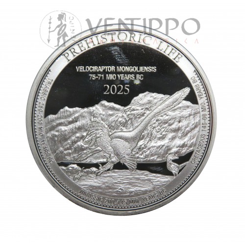 Congo, 20 Francs Plata ( 1 OZ ley 999 mls ) 2025, Velaciraptor, BU