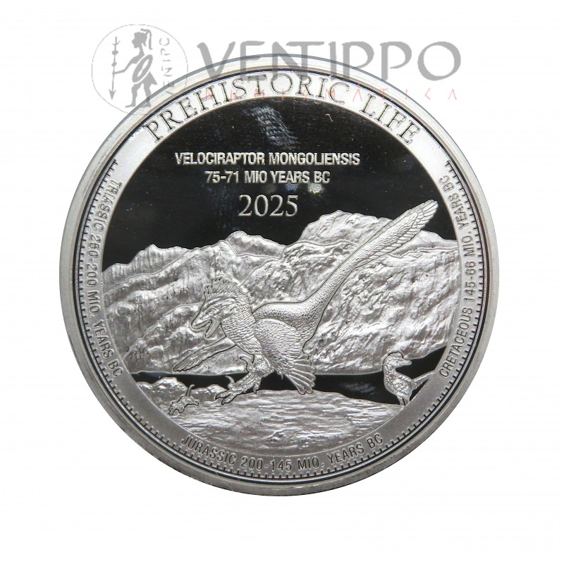 Congo, 20 Francs Plata ( 1 OZ ley 999 mls ) 2025, Velaciraptor, BU