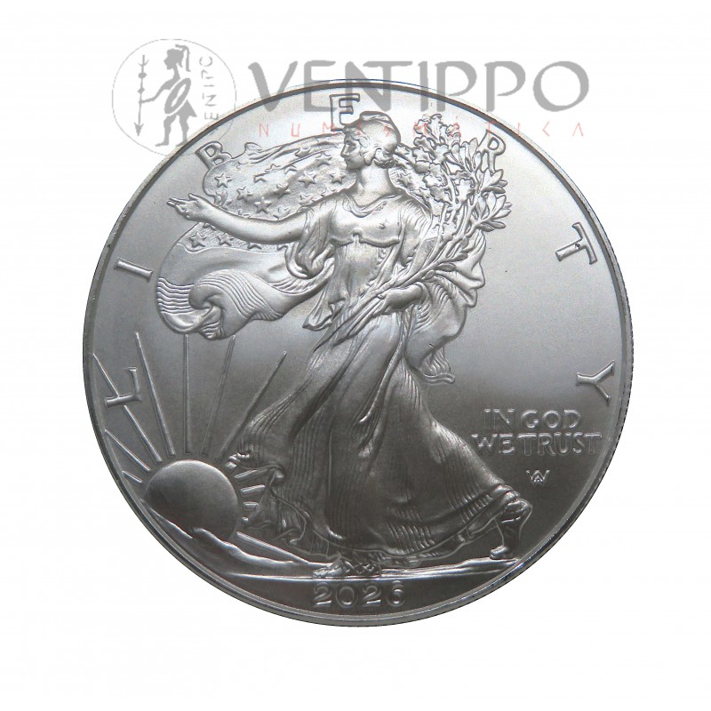 Estados Unidos, Dollar Plata ( 1 OZ ley 999 mls ) Liberty Eagle II 2026, BU.