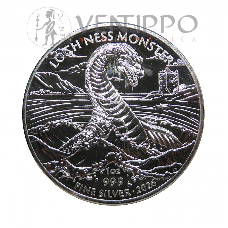 Gran Bretaña, 2 Pounds Plata ( 1 OZ ley 999 mls ) Nessie, 2026, BU