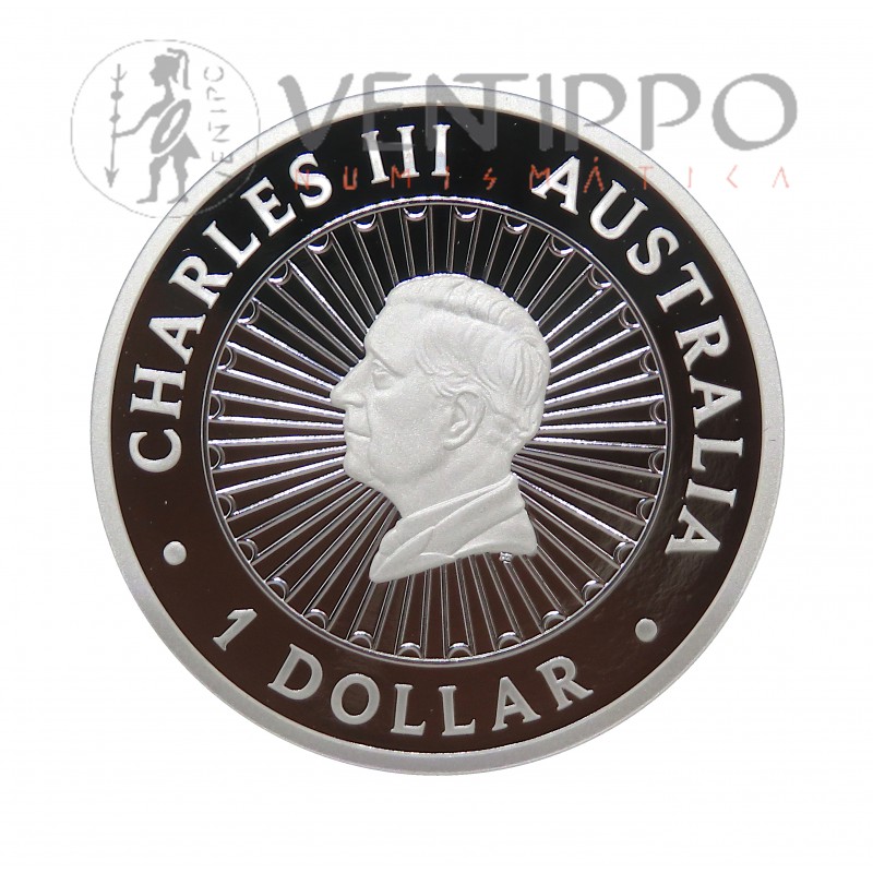 Australia, Dollar Plata ( 1 OZ 9999 mls ) 2026, año lunar Caballo ópalo, Proof