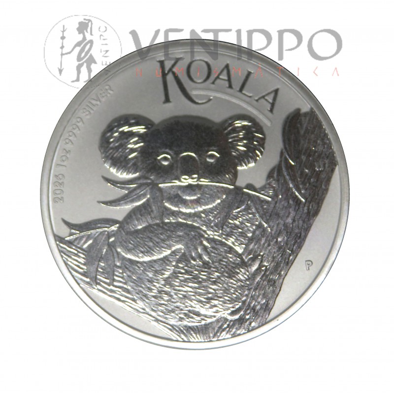 Australia, Dollar Plata ( 1 OZ ley 9999 mls ) Koala Perth 2026, BU
