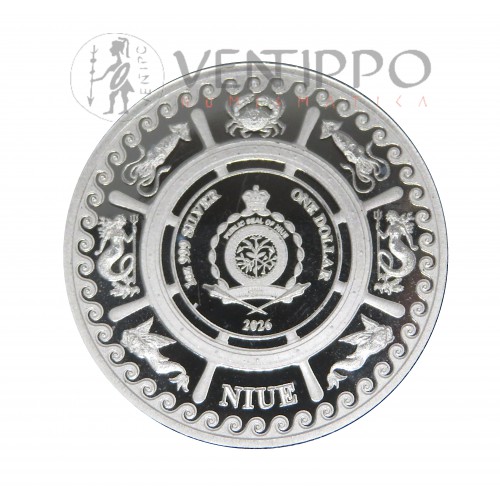 Niue, Dollar Plata ( 1 OZ ley 999 mls ) Kraken 2026, BU