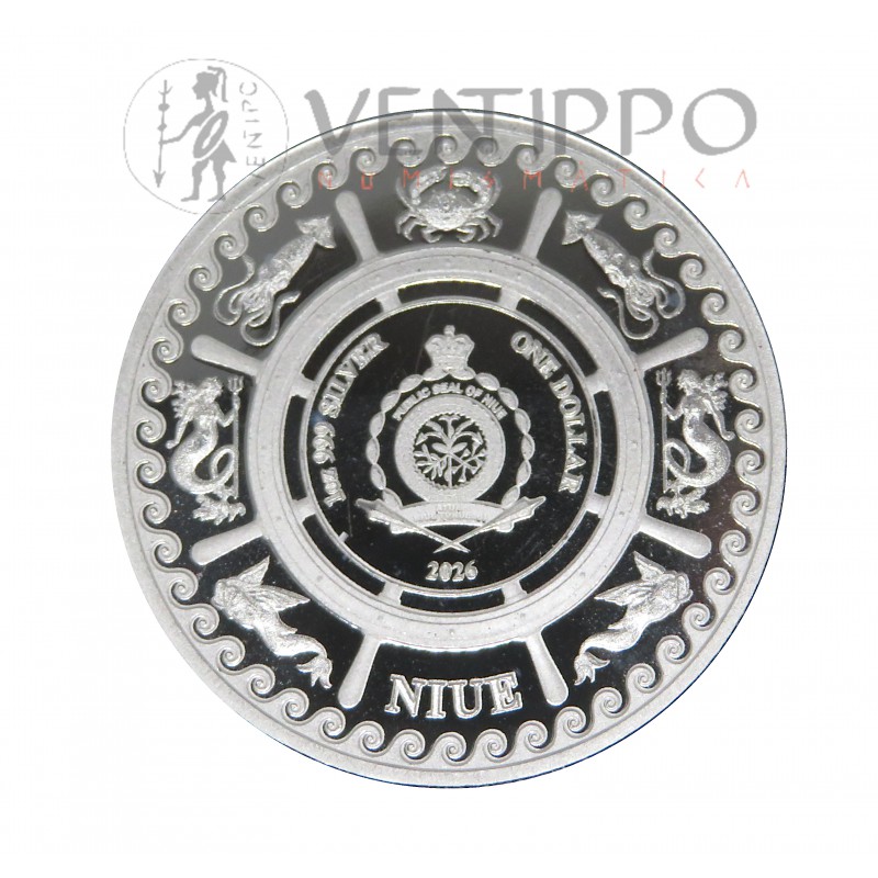 Niue, Dollar Plata ( 1 OZ ley 999 mls ) Kraken 2026, BU