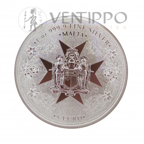 Malta, 5 € Plata ( 1 OZ ley 999 mls ) 2026 Golden Eagle, BU.