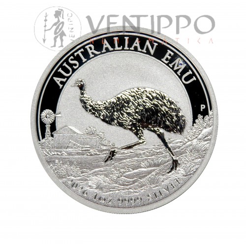 Australia, Dollar Plata ( 1 OZ ley 9999 mls ) Emu 2026, BU.