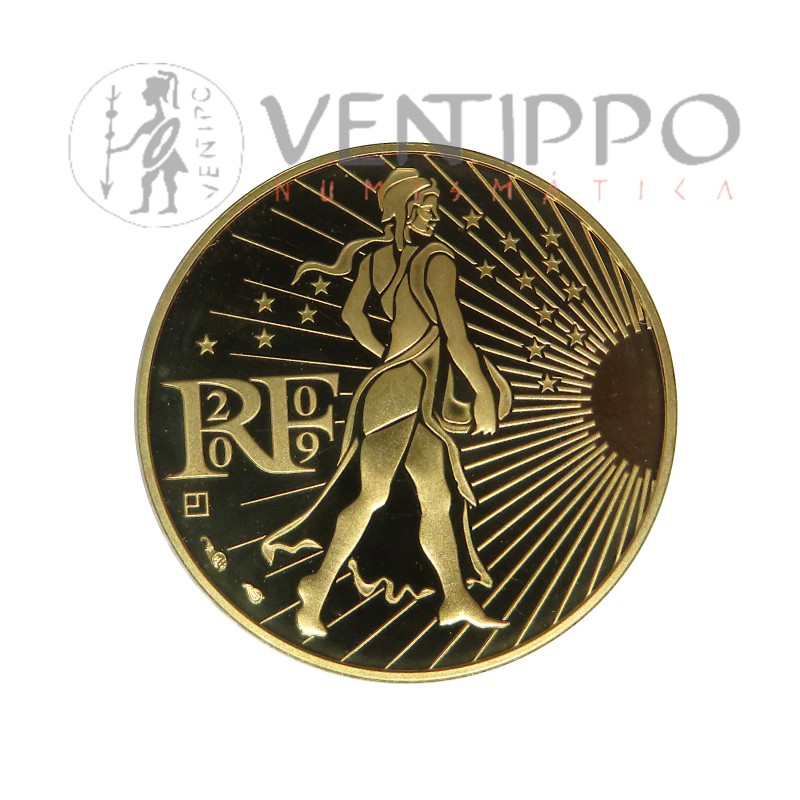 Moneda inversión, oro 920 mls, Francia.