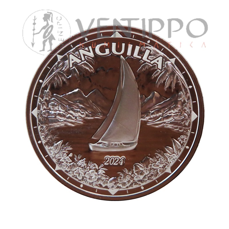 Moneda inversión, plata pura, bullion, Anguilla.