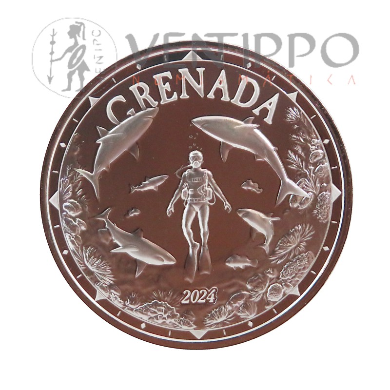 Moneda inversión, plata pura, bullion, Grenada.