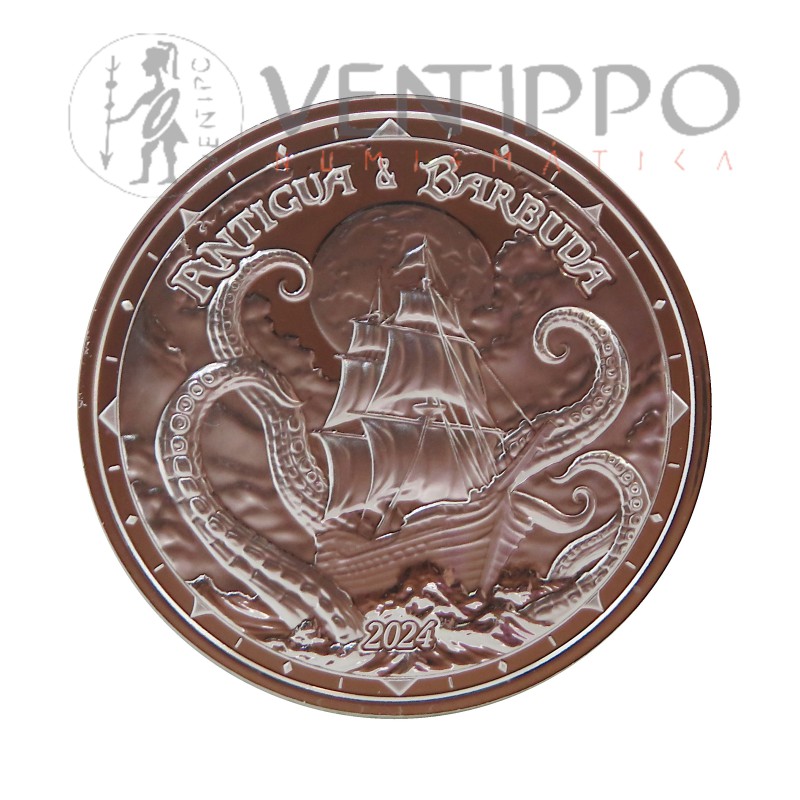 Moneda inversión, plata pura, bullion, Antigua y Barbuda-