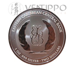 Moneda inversión, plata pura, bullion, Antigua y Barbuda-