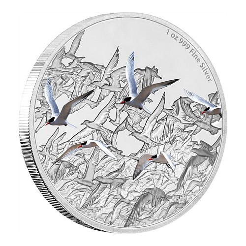 NIUE, 2 $ PLATA (1 OZ. 999 mls) GRANDES MIGRACIONES, ARTIC TERN  PROOF