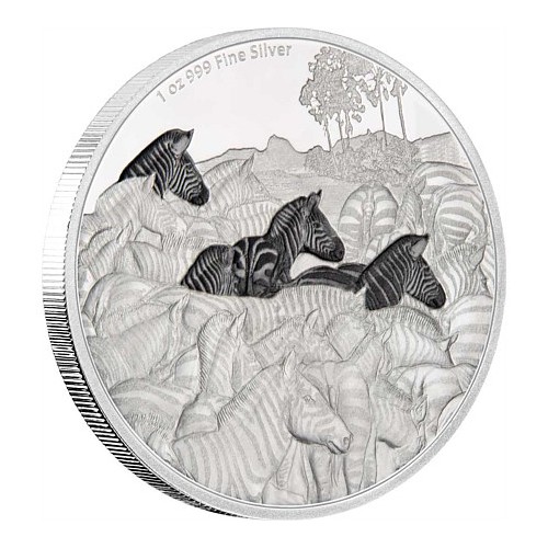 NIUE, 2 $ PLATA (1 OZ. 999 mls), SERIE GRANDES MIGRACIONES, CEBRA