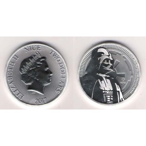 NIUE, 2 $ PLATA ( 1 OZ. 999 mls. ) 2017, DARTH VADER, BU