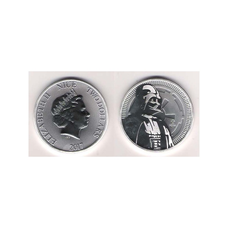 NIUE, 2 $ PLATA ( 1 OZ. 999 mls. ) 2017, DARTH VADER, BU