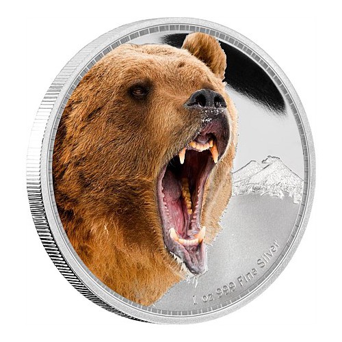 NIUE, 2 $ PLATA ( 1 OZ. 999 mls. ) GRIZZLY 2016 PROOF