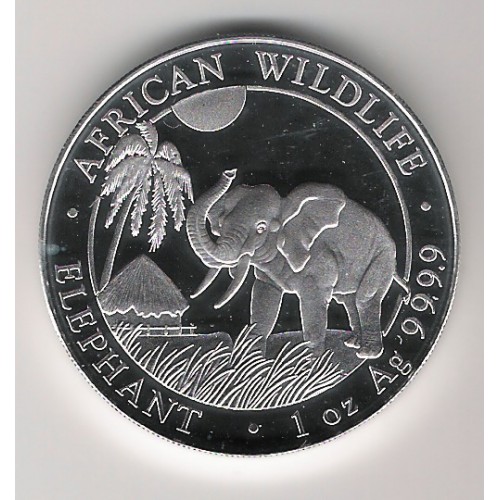 SOMALIA, 100 SHILLINGS PLATA (1 OZ. 999 mls) ELEFANTES 2017 BU