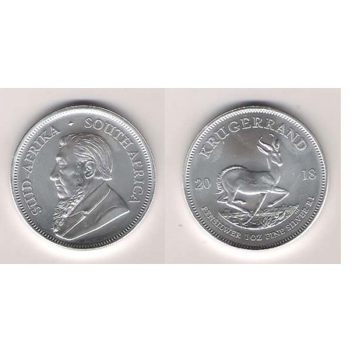 SUDÁFRICA, KRUGUERRAND PLATA (1 OZ. 999 mls), 2018 S/C