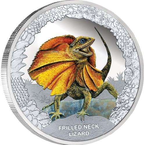 TUVALU, 1 $ PLATA ( 1 OZ. 999 mls. )2013 FRILLED NECK LIZARD, PROF