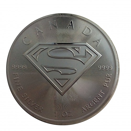 Canadá, 5 $ plata ( 1 OZ. 9999 mls. ) Superman 2016, S/C