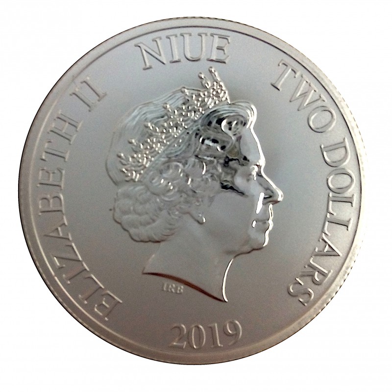 Nive, 2 $ plata ( 1 OZ. 999 mls. ) Taku 2019, BU.