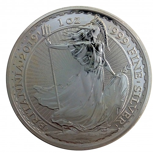 Gran Bretaña, 2 Pounds plata ( 1 OZ. 999 mls. ) Britannia 2019, BU.