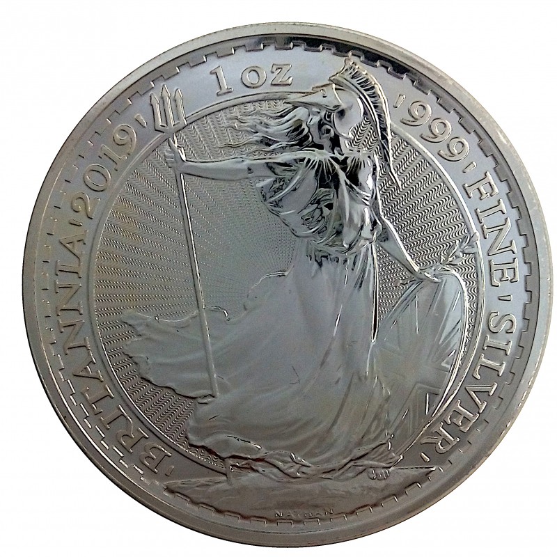 Gran Bretaña, 2 Pounds plata ( 1 OZ. 999 mls. ) Britannia 2019, BU.