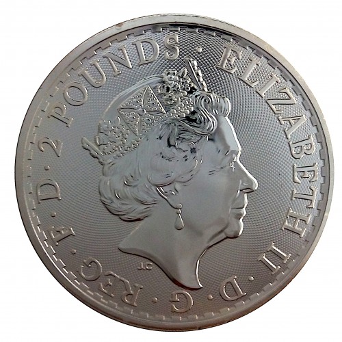 Gran Bretaña, 2 Pounds plata ( 1 OZ. 999 mls. ) Britannia 2019, BU.