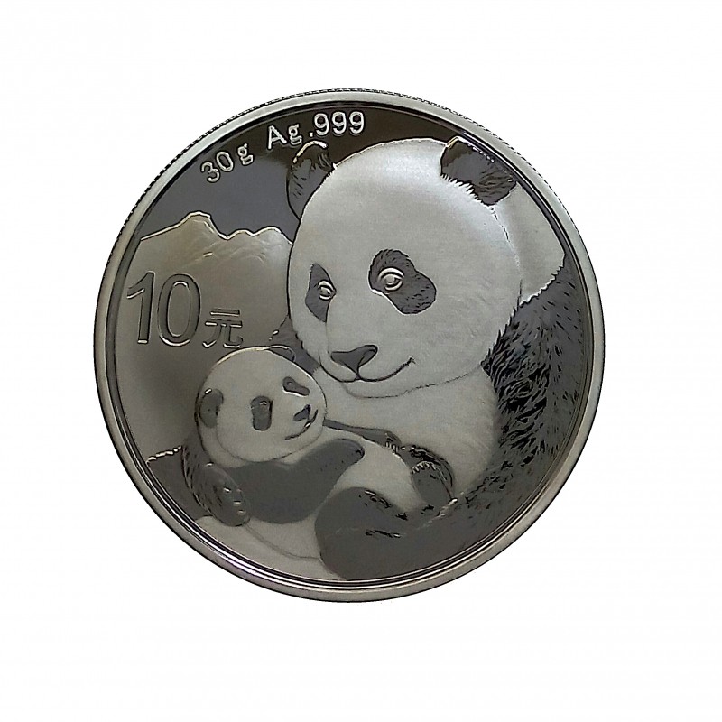 China, 10 Yuan Plata ( 1 OZ. 999 mls. ) Panda 2019, BU.